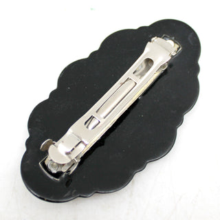 Hand-painted One-of-a-Kind Palekh Papier-Mch Hair Clip with Lacquer Miniature - 4 x 2 Unique Jewelry for Hair Styling and Decoration Miniature Collectible