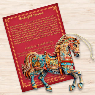 Carousel Horse Wooden Ornaments by G. Debrekht - Christmas Decor - 8100193-2