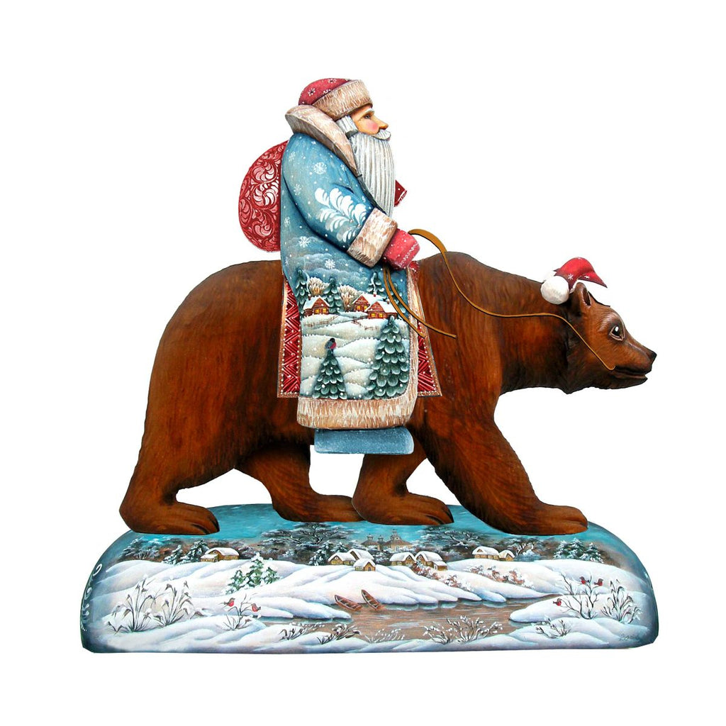 Santa On Grizzly Bear Christmas Door Decor by G. DeBrekht - Christmas Santa Snowman Decor - 8151128H