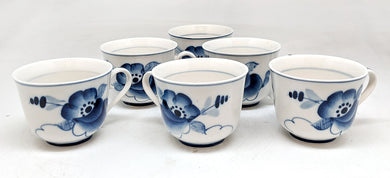 Authentic Gzhel Hand-painted Fine Porcelain Decorative Tea Set by G DeBrekht