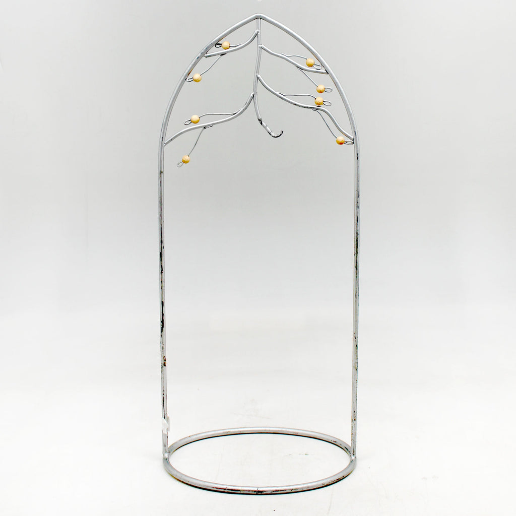 Metal Ornament Holder Stand with Wooden Beads - 13.5 Inches Tall - Christmas Ornament Display by G. Debrekht Limited Quantity Available