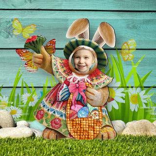 Mrs. Bunny Easter Face Easter Outdoor Scene by G. DeBrekht - Easter Spring Decor - 8154421-2F