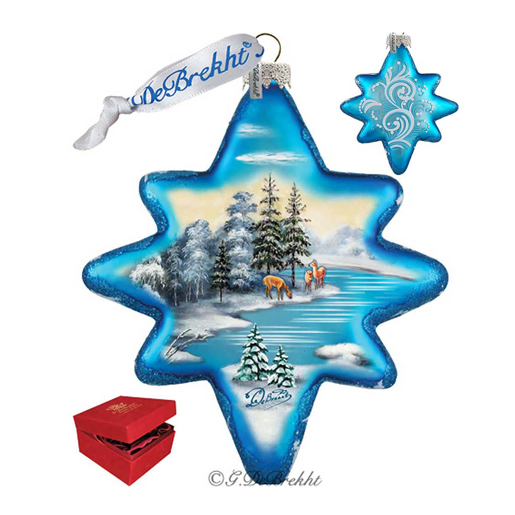 Peaceful Kingdom North Star Glass Ornament by G. DeBrekht - Christmas Decor - 755-001