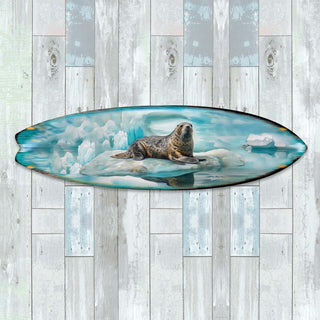 Leopard Seal Surfboard Wildlife Wall Art by G. DeBrekht - Wildlife Holiday Decor - 8490117HS