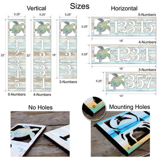 Address Sign - Housewarming Door Numbers - Sunrise Wooden House Number Plaque - Custom Home Address Sign - MA989821A