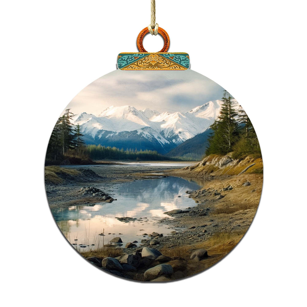 The Majesty of Alaskan Wilderness Wooden Ornaments by G.Debrekht - Wildlife Holiday Decor - 870074