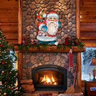 Caring Gift Bag Santa Christmas Door Decor by G. DeBrekht - Christmas Santa Snowman Decor - 8117863H