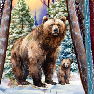 Grizzly Bear Santa Hand-Painted WOODCARVED Masterpiece by G. DeBrekht - Christmas Decor - 8202014