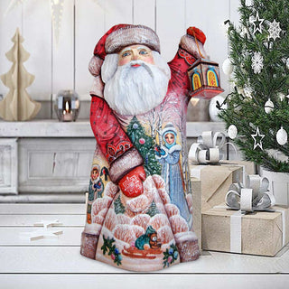 Lamplighter Santa Hand-Painted WOODCARVED Masterpiece by G. DeBrekht - Christmas Decor - 241139 - SPECIAL ORDER *** PRE-ORDER - Handmade Just for You! ***