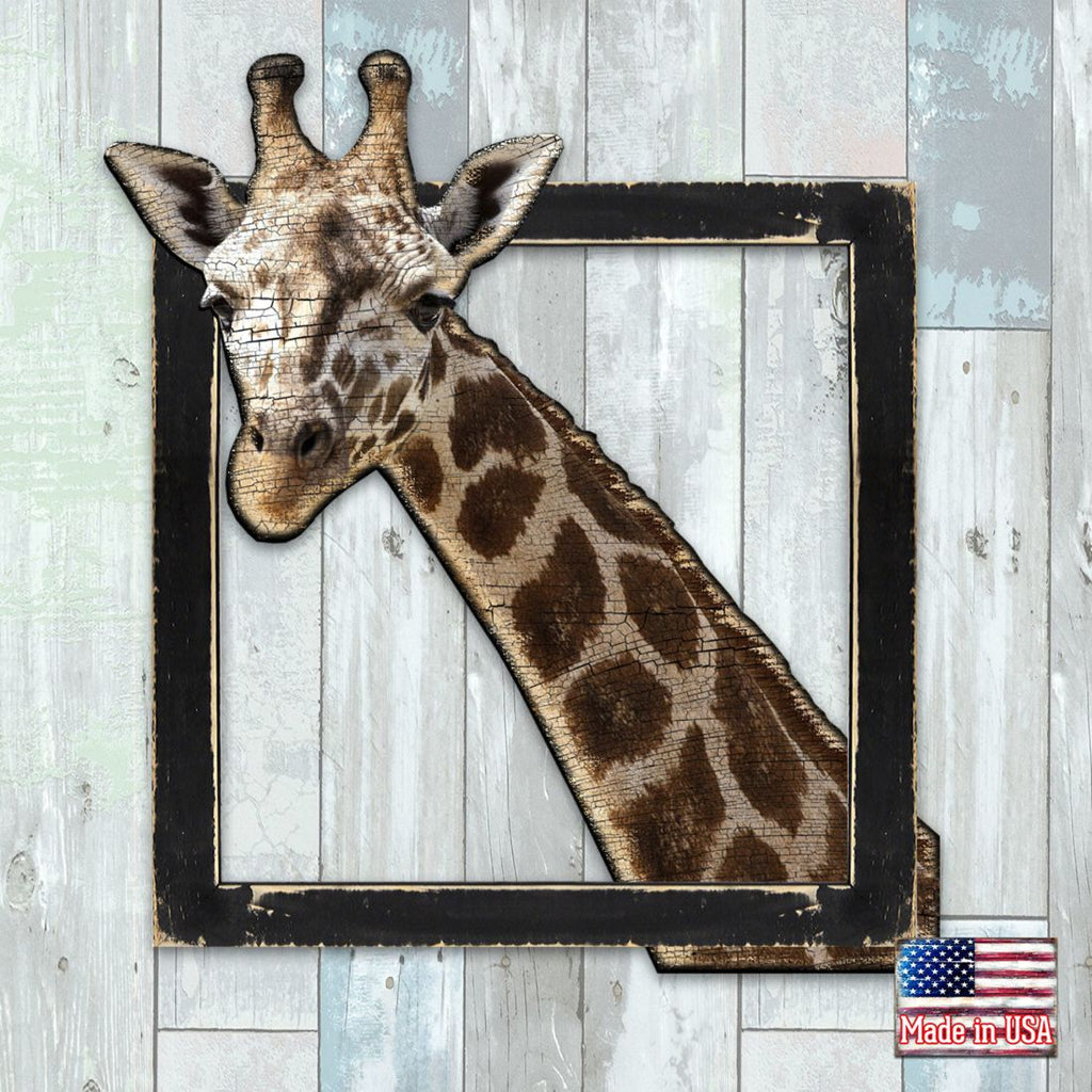 Giraffe Rustic Wooden Wall Decor by G. DeBrekht - Nature Wildlife Decor - G982312S
