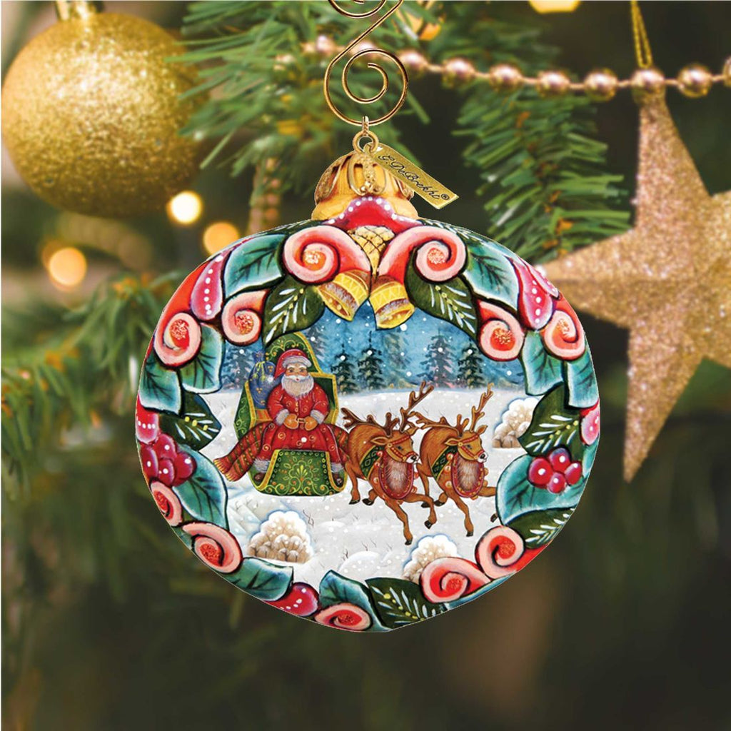 Sleigh Ride Sculpted Hand-Painted Christmas Ornament by G. DeBrekht - Love Family Kids Decor - 610313