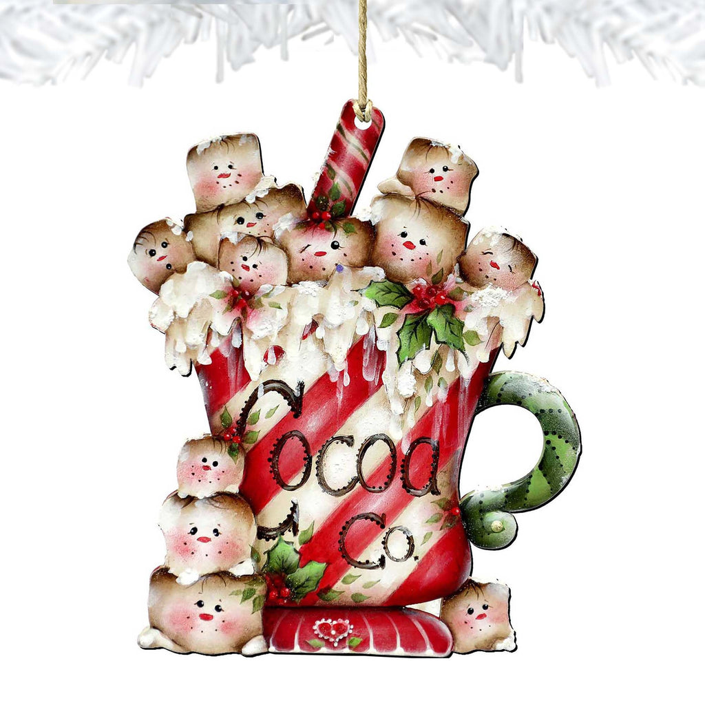 Marshmallow Cocoa Company Wooden Ornaments by Jamie Mills-Price - Christmas Decor - 8457513