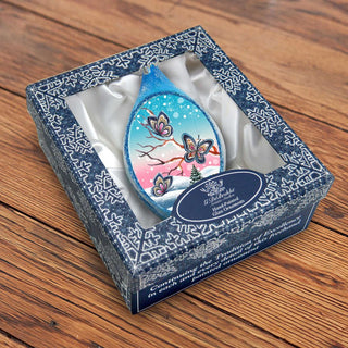 Butterfly Drop Glass Ornament by G. DeBrekht - Wildlife Holiday Decor - 74172