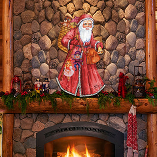 Saint Nick Christmas Door Decor by G. DeBrekht - Christmas Santa Snowman Decor - 8124120H
