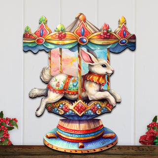 Carousel Bunny Holiday Door Decor by G. Debrekht - Christmas Decor - 8611026H
