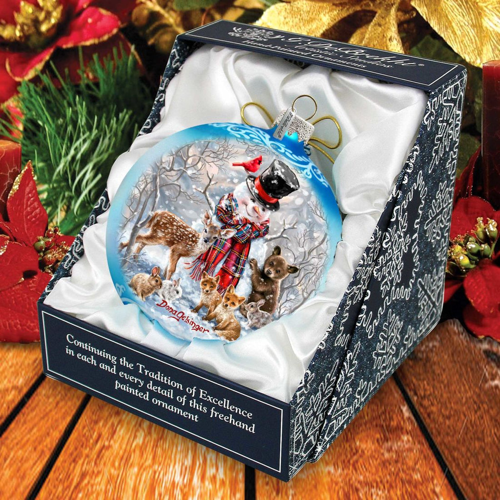 Frosty and His Forest Friends Glass Ornament Limited Edition by G. DeBrekht - Christmas Decor - 73908-DG