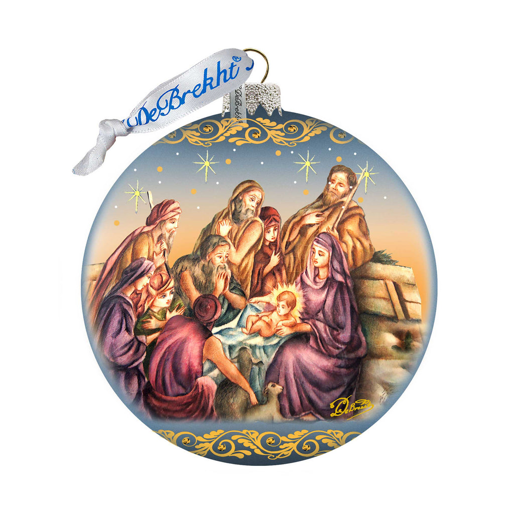 Nostalgic Family Nativity Glass Ornament Limited Edition by G. DeBrekht - Nativity Holiday Decor - 73881