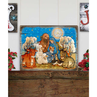 Nostalgic Nativity Wooden Wall Art by G. DeBrekht - Nativity Holiday Decor - 8673852B