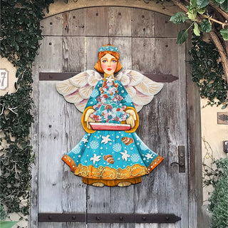 Christmas Tree Boat Guardian Door Decor by G. DeBrekht - Coastal Holiday Decor - 8152724-3H