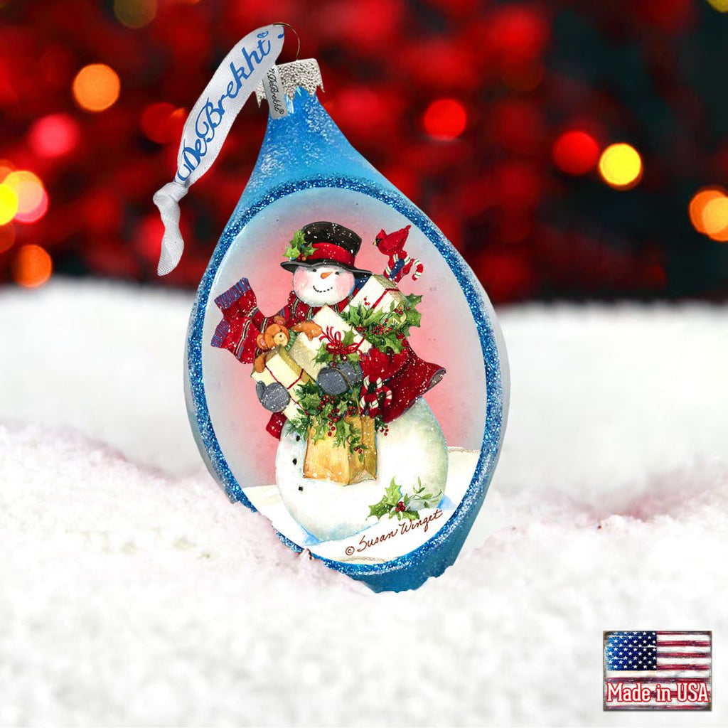 Gift of Snowman Glass Ornament by Susan Winget - Christmas Santa Snowman Decor - 757-201-SW