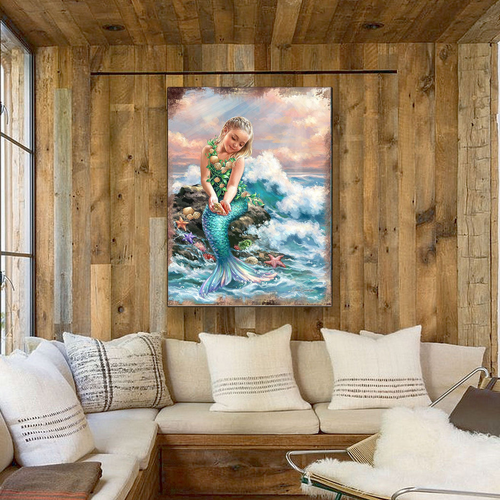 Princess of The Sea Wooden Coastal Wall Art by D. Gelsinger - Coastal Holiday Decor - 95652B-1611