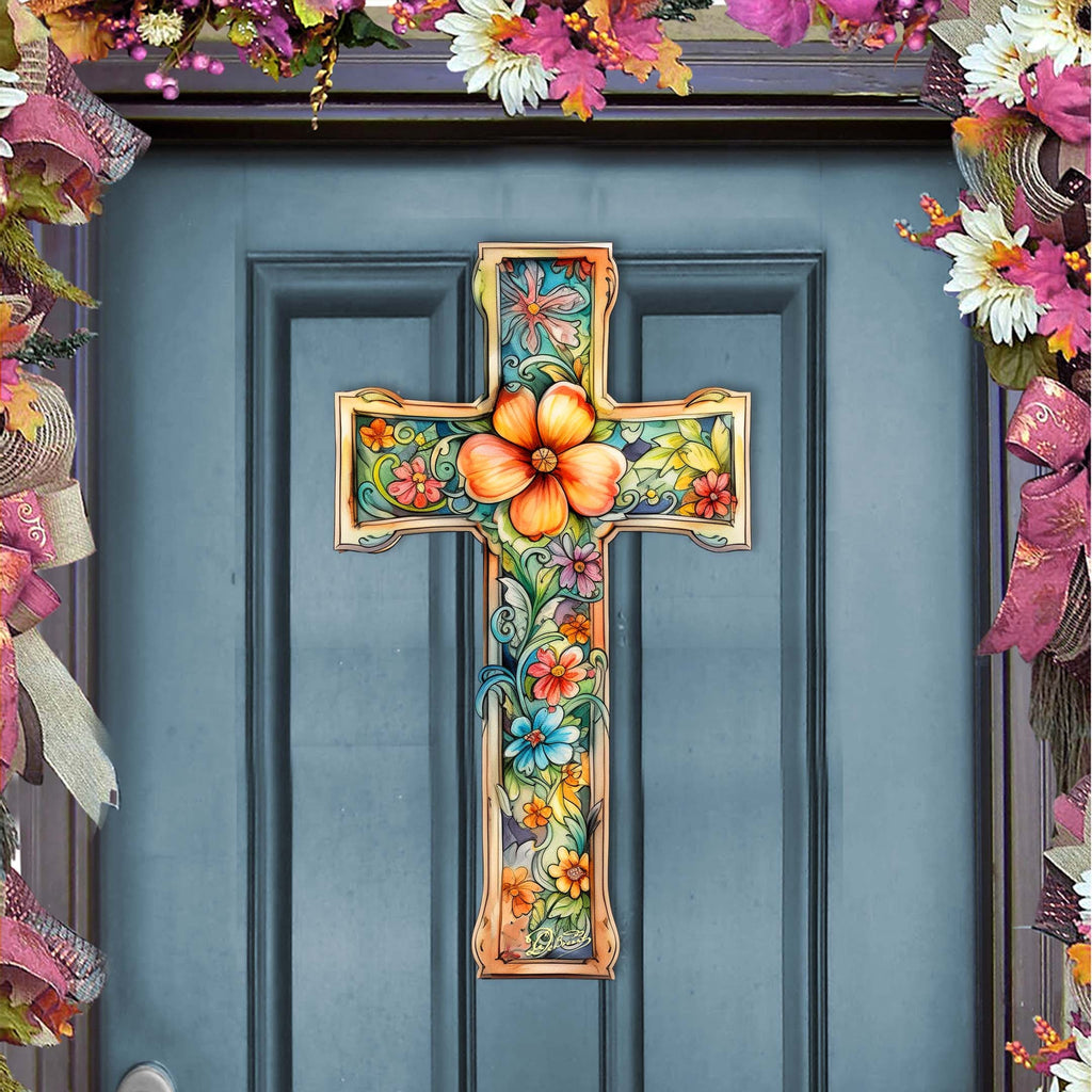 Blossom Cross Holiday Door Decor by G. Debrekht - Easter Spring Decor - 8688165H