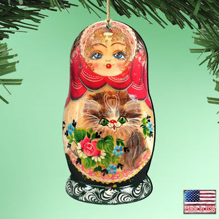 Nesting Doll Wooden Ornaments by G. DeBrekht - Christmas Santa Snowman Decor - 8115059