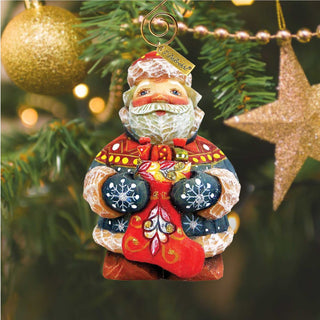 Stacking Surprise Santa Sculpted Hand-Painted Christmas Figurine by G. DeBrekht - Christmas Santa Snowman Decor - 651828