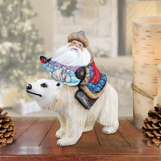 Polar Journey Santa Hand-Painted WOODCARVED Masterpiece by G. DeBrekht - Wildlife Holiday Decor - 2821075