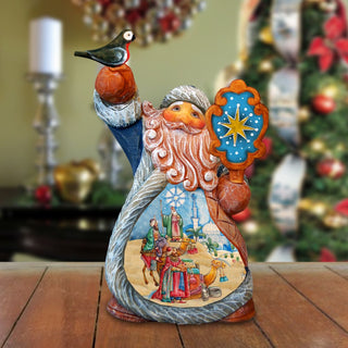 Three Kings Santa Tiny Tale Santa Handcrafted Christmas Figurine - G. DeBrekht - Christmas Santa Snowman Decor - 561635