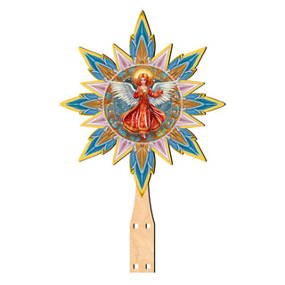 Angel with Love Star Tree Topper Wooden Decor by G. Debrekht - Nativity Holiday Decor - 89508