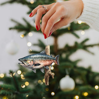 Alaskan Salmon Eco Wood Ornaments Set of 5 by G. Debrekht - Wildlife Holiday Decor - 8091322S5