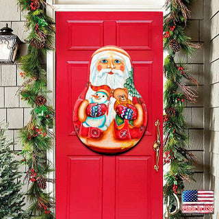 Santa Doll Christmas Door Decor by G. DeBrekht - Christmas Santa Snowman Decor - 8115011H