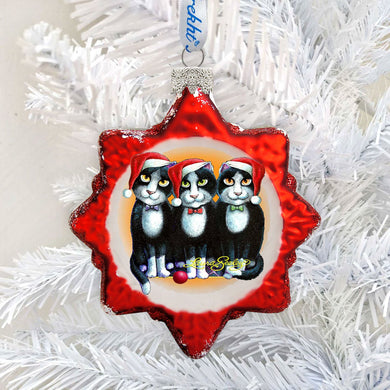 Boys Night Out Mercury Glass Ornament by Laura Seeley - Pets Dog and Cats Decor - 779215-LS