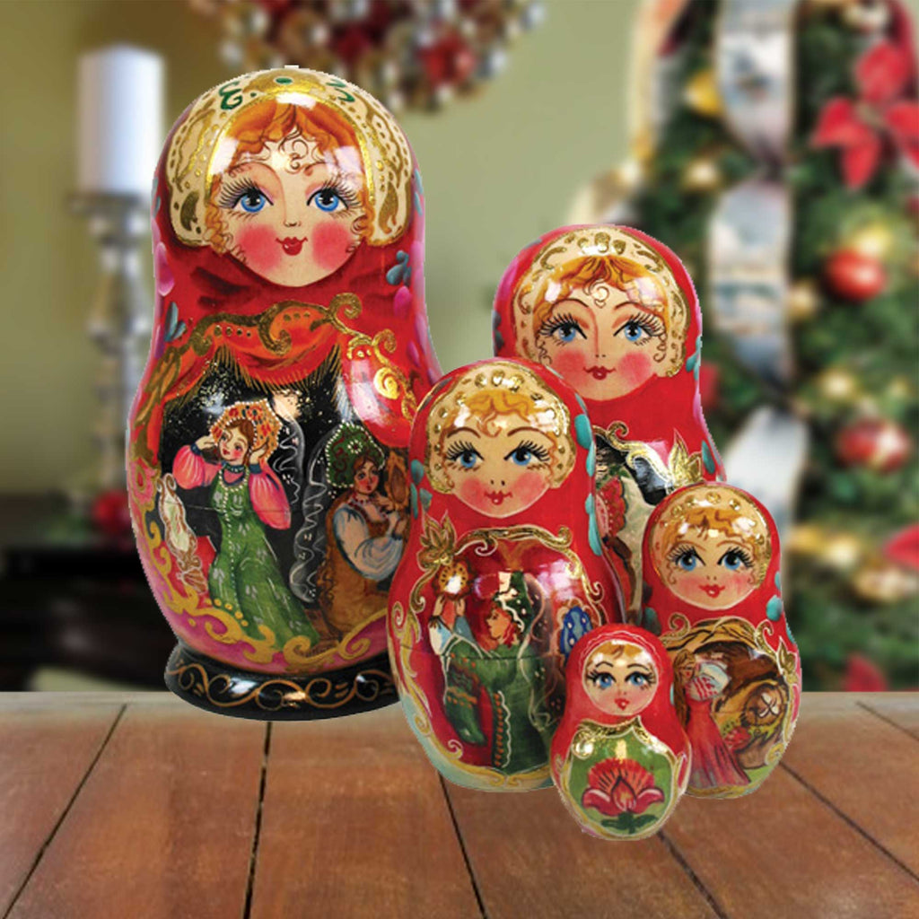 Beautiful Girls Matreshka Nesting Doll Set of 5 by G. DeBrekht - 1300922