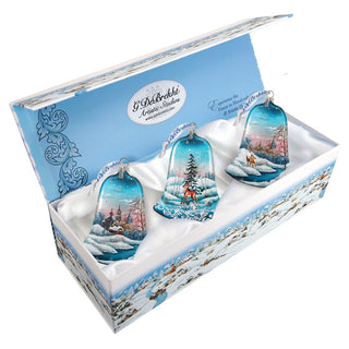 Winter Bells Glass Ornament Set of 3 by G. DeBrekht - Christmas Decor - 73180-B3