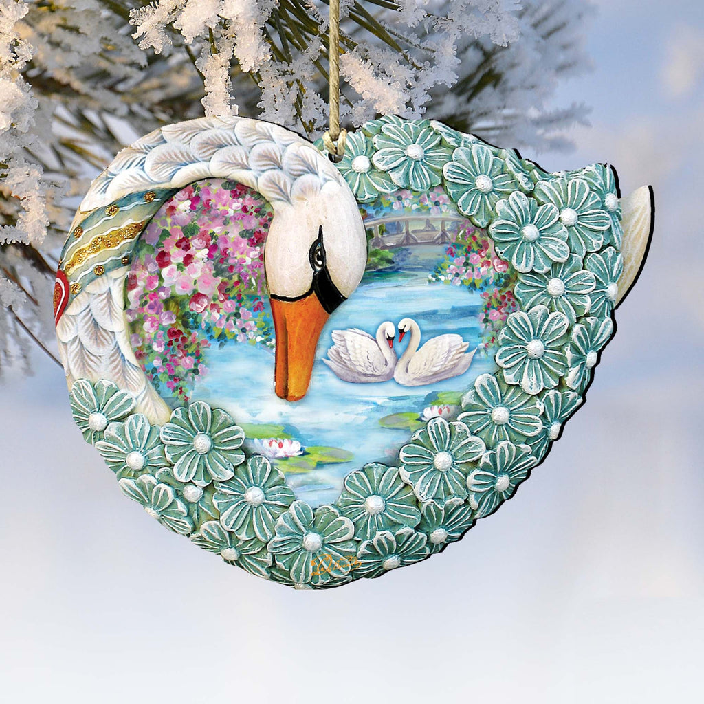 Swan Love Wooden Ornaments by G. DeBrekht - Love Family Kids Decor - 8185261