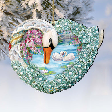 Swan Love Wooden Ornaments by G. DeBrekht - Love Family Kids Decor - 8185261