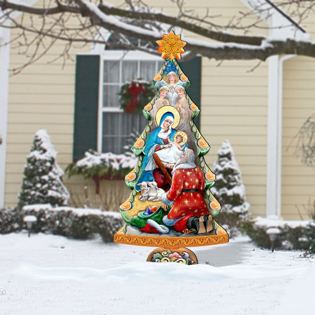 Adoration Nativity Tree Outdoor Decor by G. DeBrekht - Nativity Holiday Decor - 8128833F