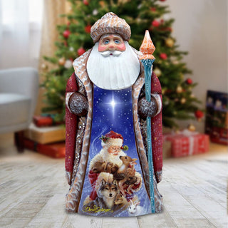Santa Little Friends Hand-Painted WOODCARVED Figurine by D. Gelsinger - Christmas Decor - 242110-9914