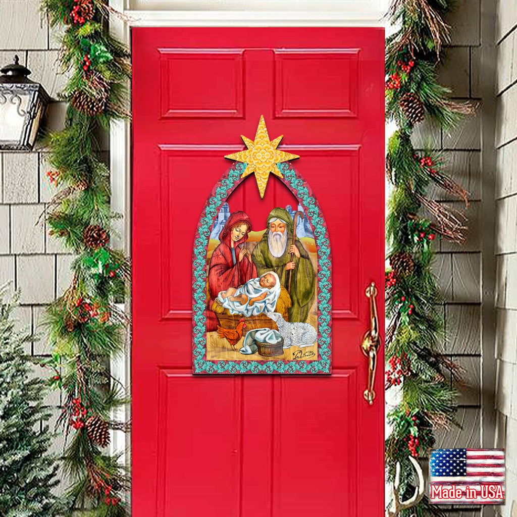 Nativity Manger Star Nativity Door Decor by G. DeBrekht - Nativity Holiday Decor - 8121301H