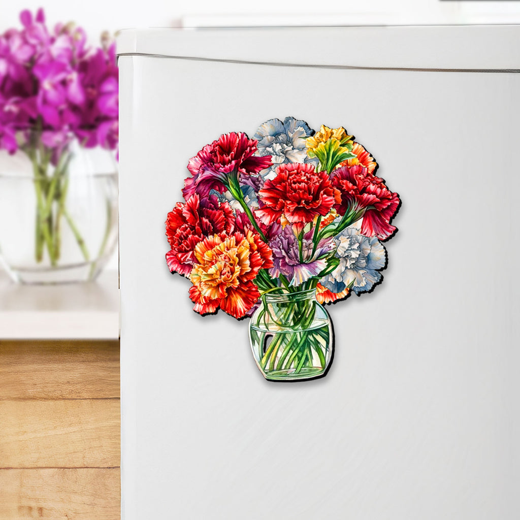 Bouquet of Flowers Decorative Eco Wood Magnets Set of 6 by G. Debrekht - Love Family Decor - 8090076G-S6