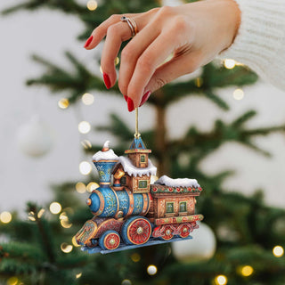 Christmas Train Wooden Ornaments Set of 3 by G. Debrekht - Christmas Decor - 8100198S3