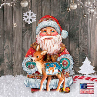 Deerest Friends Christmas Outdoor Yard Sign by G. DeBrekht - Christmas Santa Snowman Decor - 8118081F