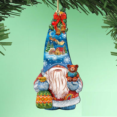 Christmas Gnome Dwarf Wooden Ornaments by G. DeBrekht - Christmas Decor - 8611012