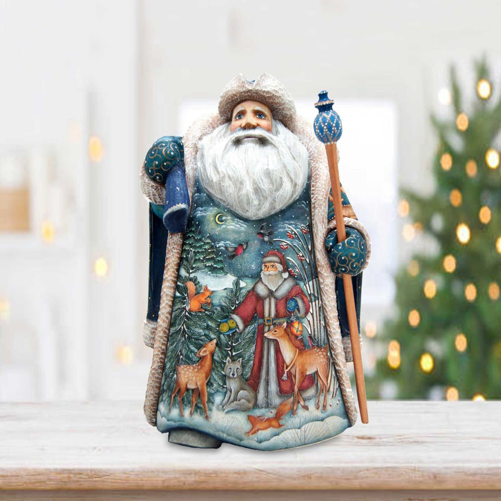 Treat for Friends Santa Hand-Painted WOODCARVED Masterpiece by G. DeBrekht - Christmas Decor - 821709