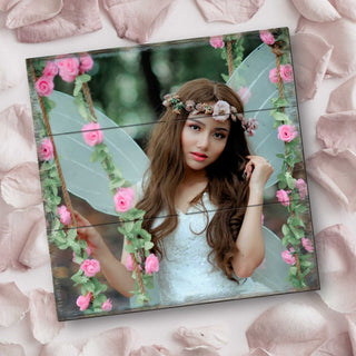Personalized Gift Square Photo - Custom Portrait on Wood