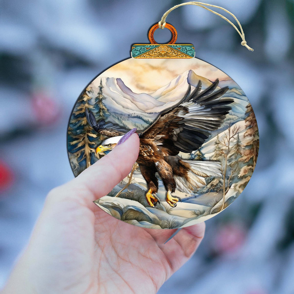 Bald Eagle of Alaska Wooden Ornaments by G.Debrekht - Wildlife Holiday Decor - 870063