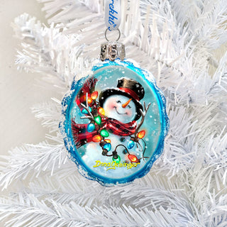 Old Fashion Snowman Mercury Glass Ornament by D. Gelsinger - Christmas Santa Snowman Decor - 778110-DG