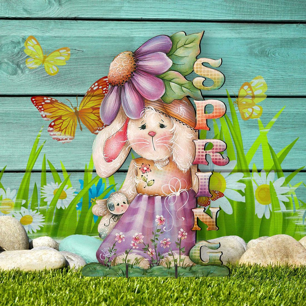 Bunny Easter Outdoor Scene by Jamie Mills-Price - Easter Spring Decor - 8457604F